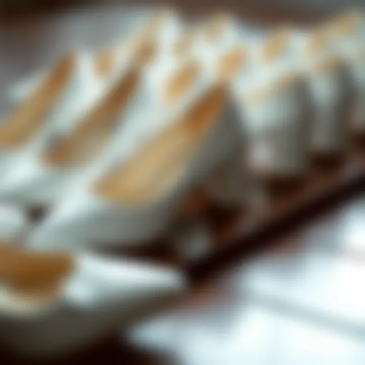 Sophisticated White Formal Footwear Elegant white formal shoes arranged neatly