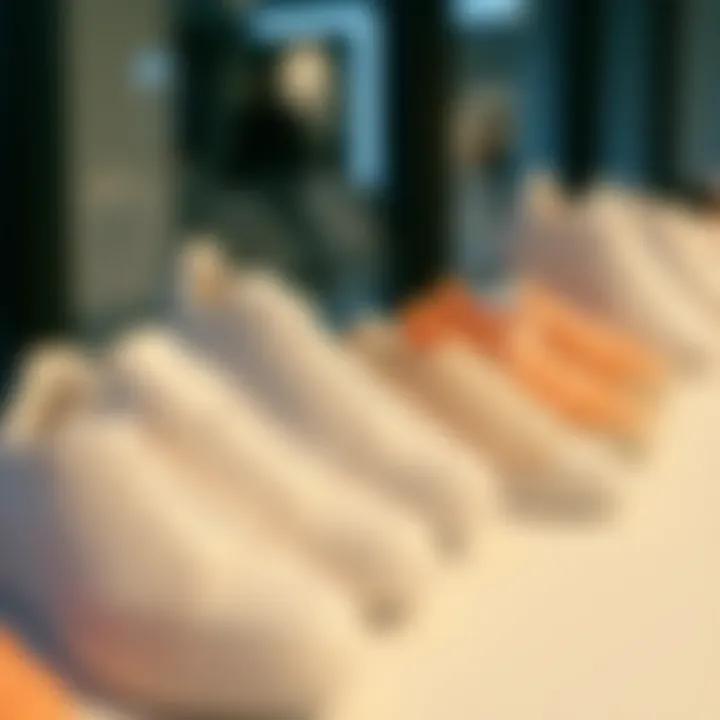 Collection of Trendy White Sneakers Stylish white sneaker collection on display