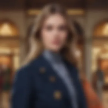 Exploring Tory Burch Offerings A stylish shopper exploring Tory Burch offerings