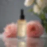 Trish McEvoy serum bottle elegantly arranged with floral accents