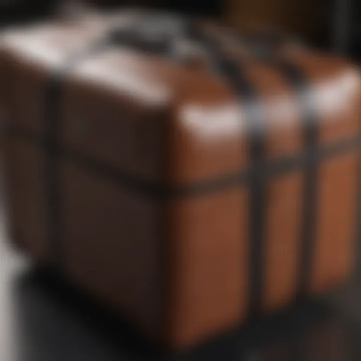 Close-up of trolley bag materials and textures