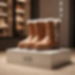 Elegant display of UGG products with promotional gifts