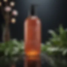 Luxurious shampoo bottle with botanical ingredients