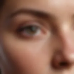 Close-up view of skin texture highlighting under-eye wrinkles