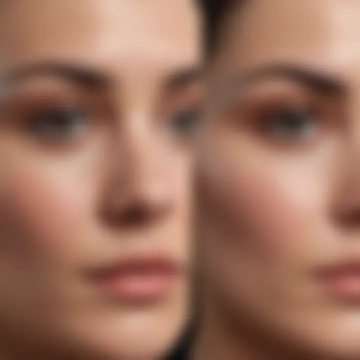 Before and after comparison of eyebrow enhancement results