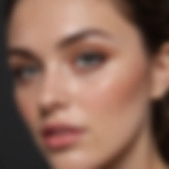 Demonstration of applying makeup remover on skin