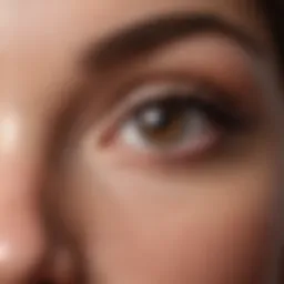 Close-up view of healthy eyelashes with natural shine