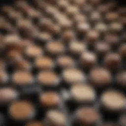 An elegant display of different foundation types showcasing variety in formulations.