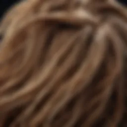 A close-up of hair strands with natural ingredients