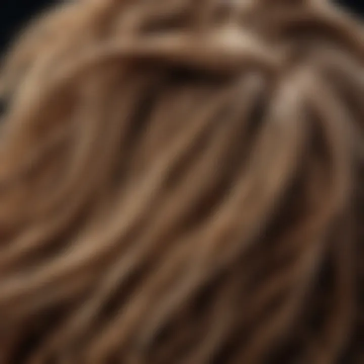 A close-up of hair strands with natural ingredients