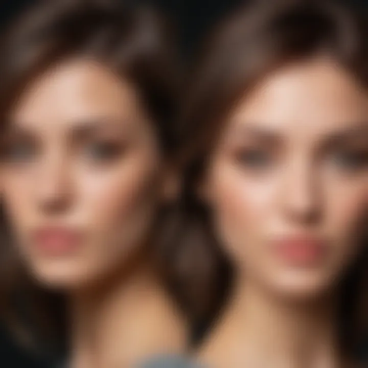 Before and after results of hair toning demonstrating color correction.