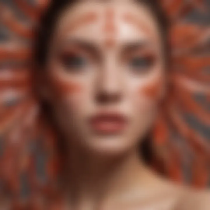 An artistic representation of cultural symbols associated with lamer tint