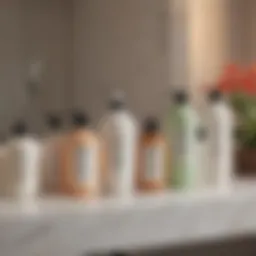 A selection of lightweight conditioners for fine wavy hair displayed on a vanity.