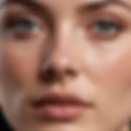 Close-up view of open pores on the nose