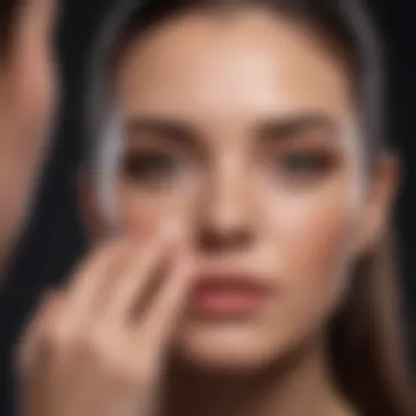 Expert Application of Makeup Primer A makeup artist applying primer on a model's face.