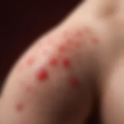 Dermatological examination showcasing red spots on skin