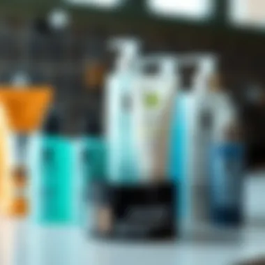 Selection of commercial scalp care products