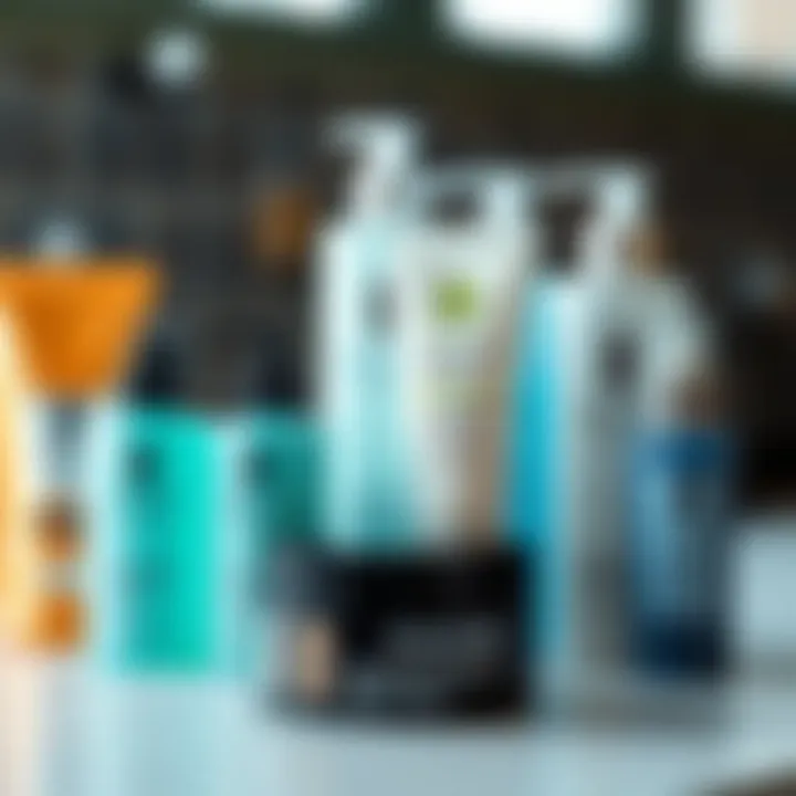 Selection of commercial scalp care products