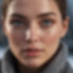 Dry skin texture in winter
