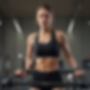 Engaging with Treadmill Apps A person using a treadmill app on a smartphone while exercising