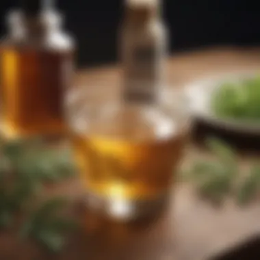 Natural remedies displayed on a wooden table