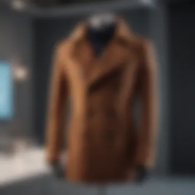 Stylish Tailored Peacoat Stylish tailored peacoat showcased on a mannequin