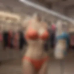 Chic collection of bikinis displayed on stylish hangers