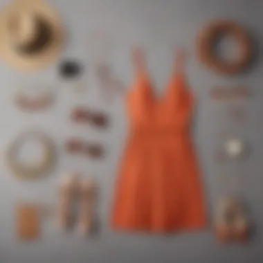 Chic Accessories for Summer Dresses A flat lay of accessories paired with a chic dress, highlighting summer fashion trends.