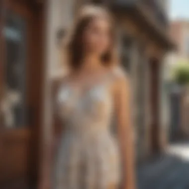Trendy Sundress in Natural Light A model showcasing a trendy sundress in a sunlit outdoor setting.