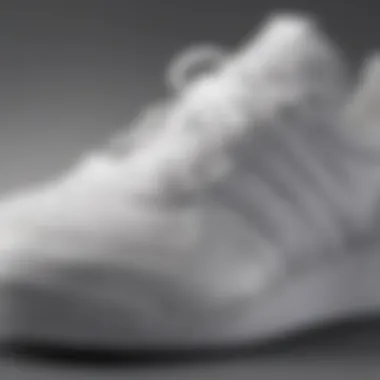 Detail view of innovative materials used in Adidas shoes