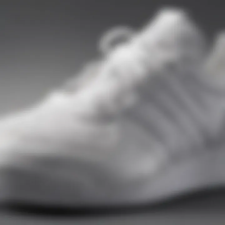 Detail view of innovative materials used in Adidas shoes