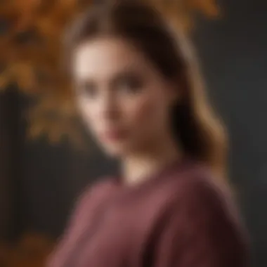 Layering for Autumn Fashion A fashionable woman layering a sweater for an autumn look