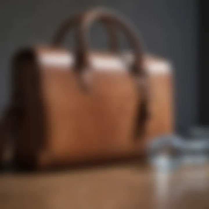 Elegant leather laptop bag showcasing sustainability and style