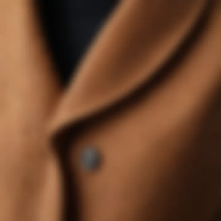 Close-up of wool fabric texture used in peacoats