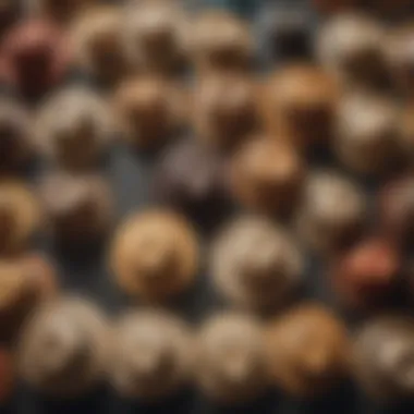 A diverse collection of woven sun hats displayed in an outdoor setting.
