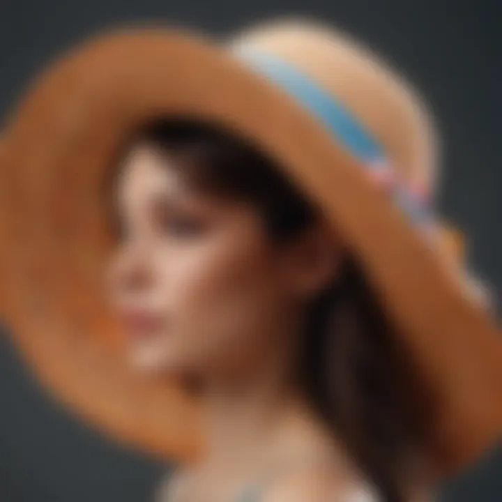 A stylish woven sun hat adorned with colorful ribbons, showcasing summer trends.